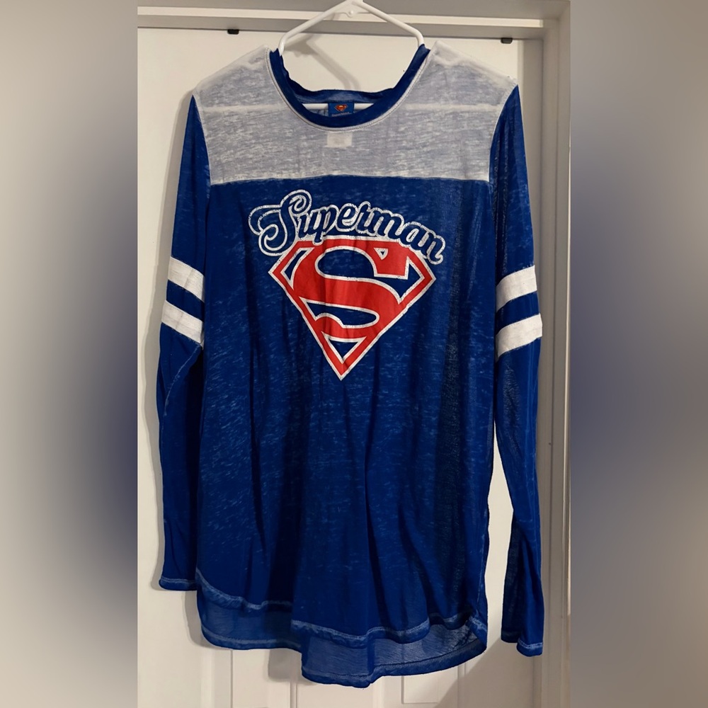 DC Comics Women's Batman & Superman Long Sleeve Tees (Sheer) - Size XXL - Picture 8 of 10